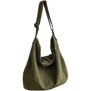 Everyday Green Canvas Handbag - Multi-Compartment for Ultimate Organization